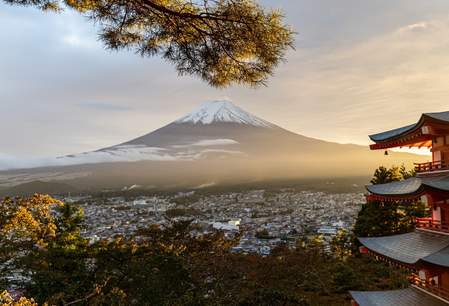 Uitzicht op Mount Fuji