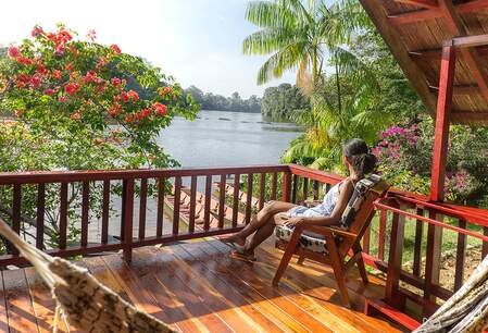 Comfi cabana in het regenwoud